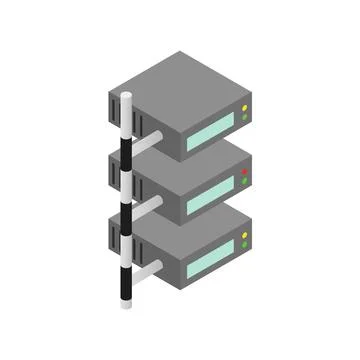 Servers icon, isometric 3d style Stock Illustration