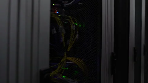 Servers in Modern Data Center - Cloud Computing - Internet Traffic 스톡 동영상 169957471