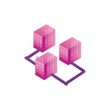 Servers network data center Stock Illustration