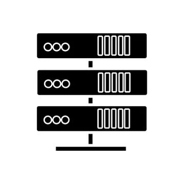 Servers network icon, vector illustration, black sign on isolated background Stock Illustration