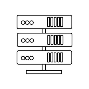 Servers network vector line icon, sign, illustration on background, editable Stock Illustration