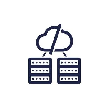 Servers offline icon on white Illustrazione stock