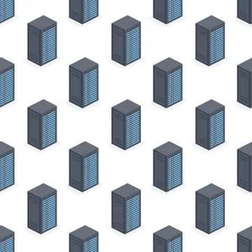 Servers pattern repeat seamless on white background. Vector illustration. Stock Illustration