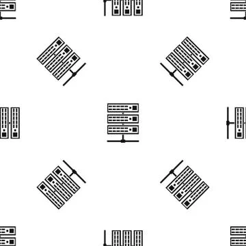 Servers pattern seamless black Stock Illustration
