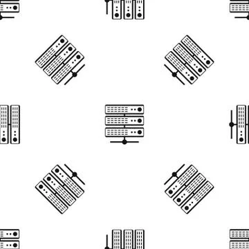 Servers pattern seamless black Stock Illustration