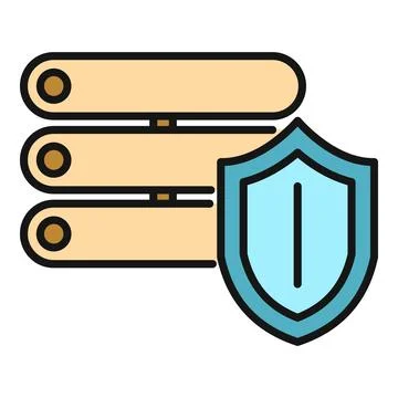 Servers protecting data privacy and cloud security Stock Illustration