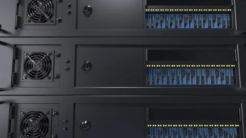 Servers rack in data center Stock Footage 98358005