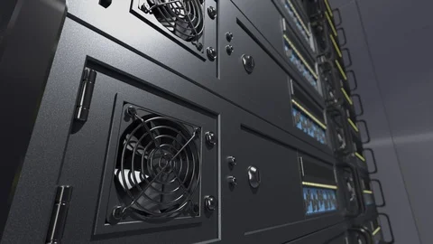 Servers rack in data center Stock Footage 98358314