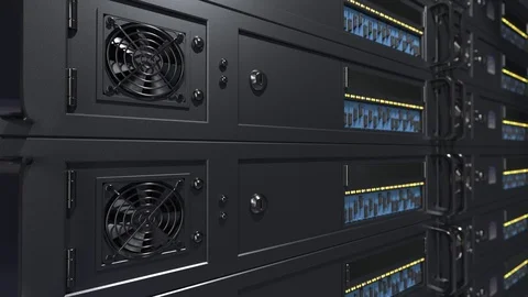 Servers rack in data center Stock Footage 98358338