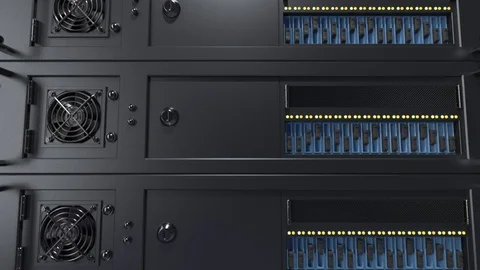 Servers rack in data center Stock Footage 98360415
