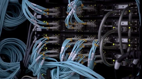 Servers racks close up in Modern data center. Cloud computing datacenter server Stock Footage 112274424