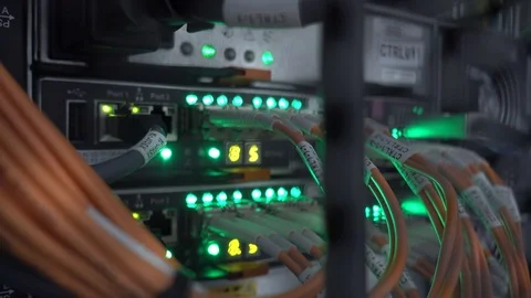 Servers racks in Modern data center. Cloud computing datacenter server room. Stock Footage 113954004