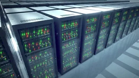 Servers racks.  Modern datacenter. Cloud computing. 8k UHD Vídeo Stock 69161201