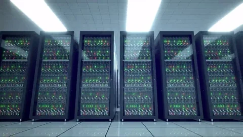 Servers racks.  Modern datacenter. Cloud computing. 8k UHD 動画素材 69161245