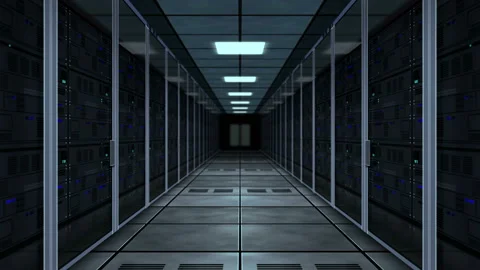 Servers room fly loop tunnel Stock Footage 104911000