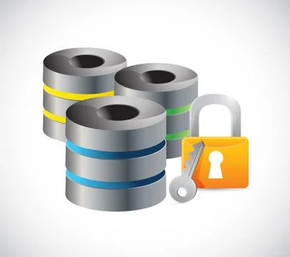 Servers security protection lock illustration Stock Illustration