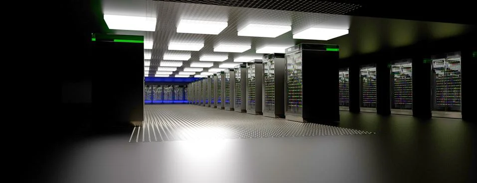 Servers. Server room data center. Backup, hosting, mainframe, farm and computer Stock-Illustration