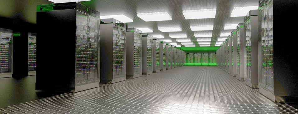 Servers. Server room data center. Backup, hosting, mainframe, farm and computer Stock Illustration
