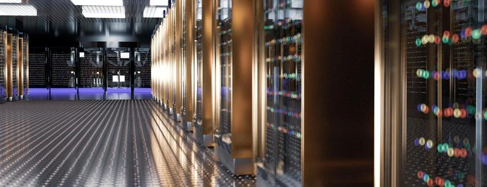 Servers. Server room data center. Backup, hosting, mainframe, farm and computer Stock Illustration