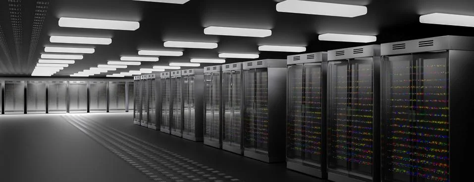 Servers. Server room data center. Backup, hosting, mainframe, farm and computer Illustrazione stock