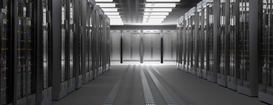 Servers. Server room data center. Backup, hosting, mainframe, farm and computer Stock Illustration