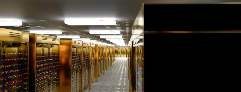 Servers. Server room data center. Backup, hosting, mainframe, farm and computer Stock Illustration