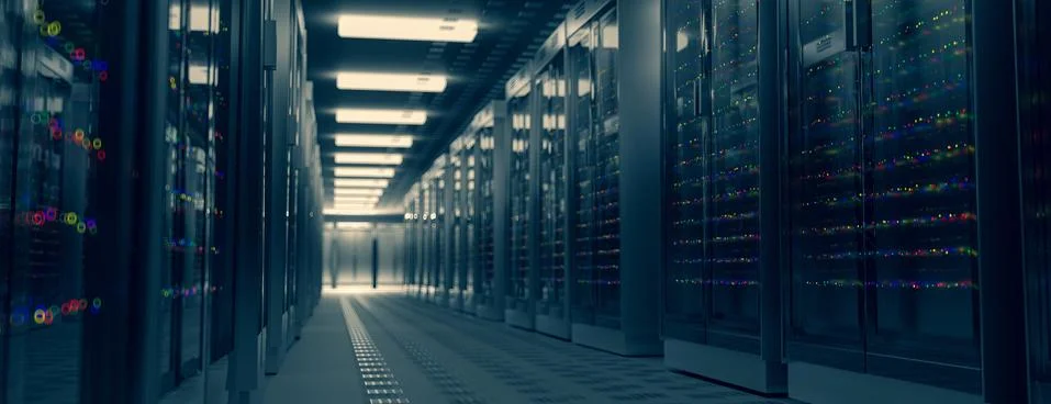 Servers. Server room data center. Backup, hosting, mainframe, farm and computer Stock Illustration