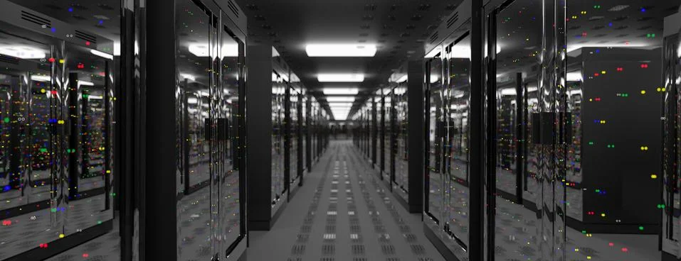 Servers. Server room data center. Backup, hosting, mainframe, farm and computer 스톡 일러스트