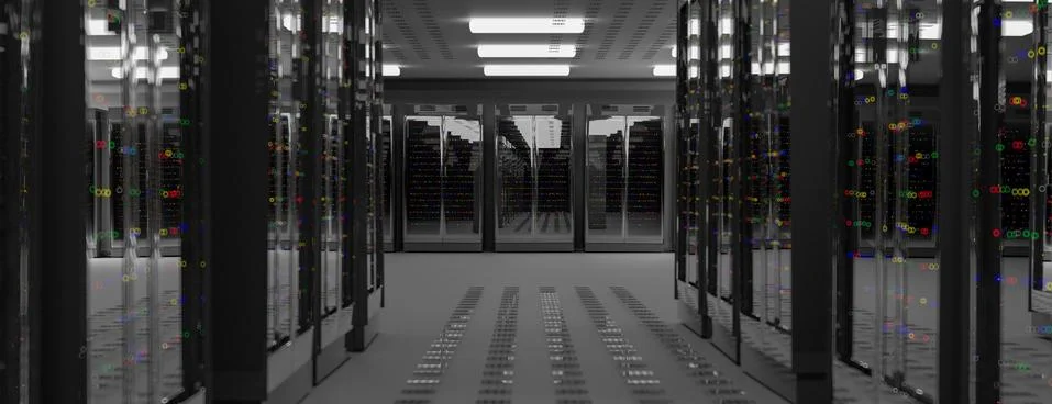 Servers. Server room data center. Backup, hosting, mainframe, farm and computer Stock Illustration