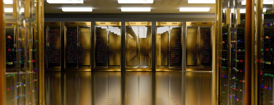 Servers. Server room data center. Backup, hosting, mainframe, farm and computer Stock Illustration