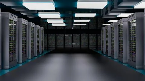Servers. Server room data center. Backup, hosting, mainframe, farm and computer Illustrazione stock