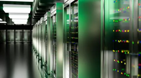 Servers. Server room data center. Backup, hosting, mainframe, farm and computer Stock Illustration