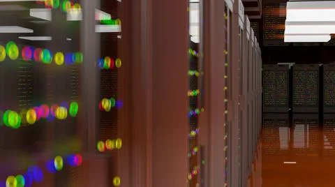 Servers. Server room data center. Backup, hosting, mainframe, farm and computer Stock-Illustration