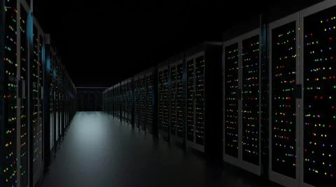 Servers. Server room data center. Backup, hosting, mainframe, farm and computer Illustrazione stock