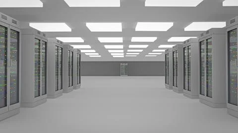 Servers. Server room data center. Backup, hosting, mainframe, farm and computer Stock Illustration