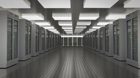 Servers. Server room data center. Backup, hosting, mainframe, farm and computer Stock Illustration