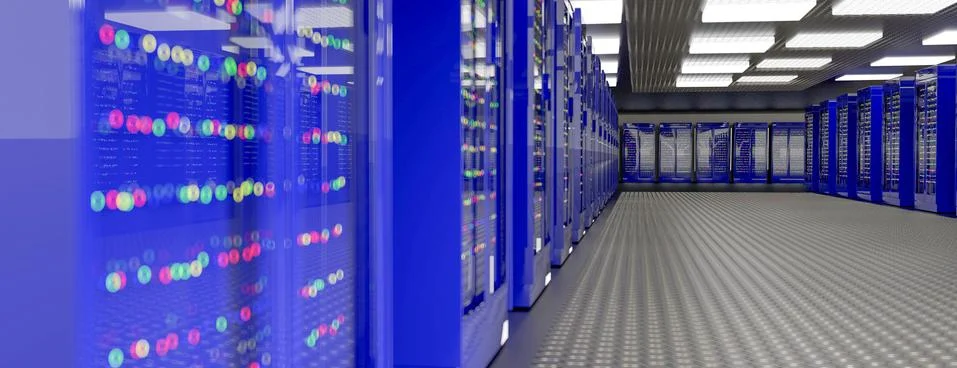 Servers. Server room data center. Backup, hosting, mainframe, farm and computer Stock Illustration