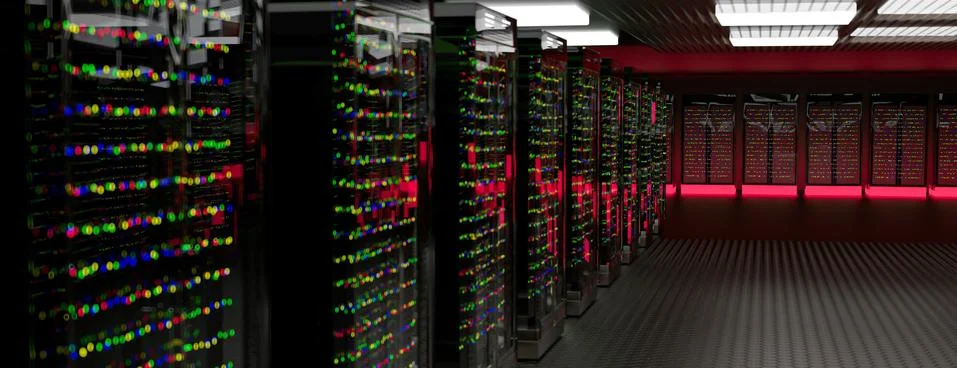 Servers. Server room data center. Backup, hosting, mainframe, farm and computer Stock Illustration