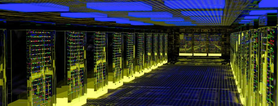 Servers. Server room data center. Backup, hosting, mainframe, farm and computer Stock Illustration