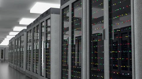 Servers. Servers room data center. Backup, mining, hosting, mainframe, farm and Illustrazione stock