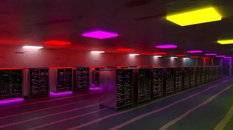 Servers. Servers room data center. Backup, mining, hosting, mainframe, farm and Illustrazione stock