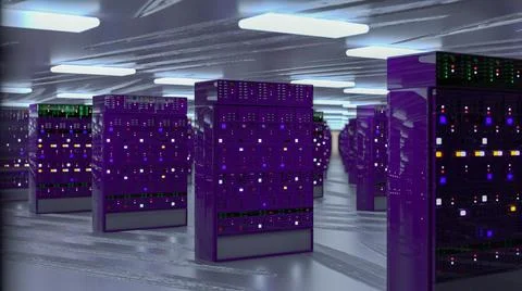 Servers. Servers room data center. Backup, mining, hosting, mainframe, farm and Illustrazione stock