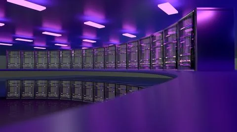 Servers. Servers room data center. Backup, mining, hosting, mainframe, farm and Illustrazione stock