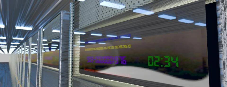 Servers. Servers room data center. Backup, mining, hosting, mainframe, farm and Stock Illustration