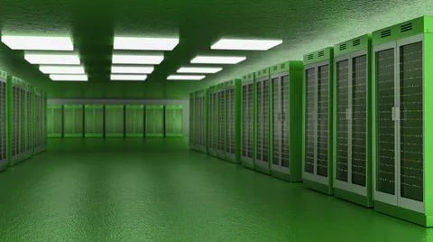 Servers. Servers room data center. Backup, mining, hosting, mainframe, farm and Stock Illustration