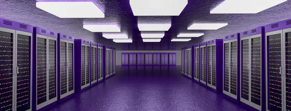 Servers. Servers room data center. Backup, mining, hosting, mainframe, farm and Illustrazione stock