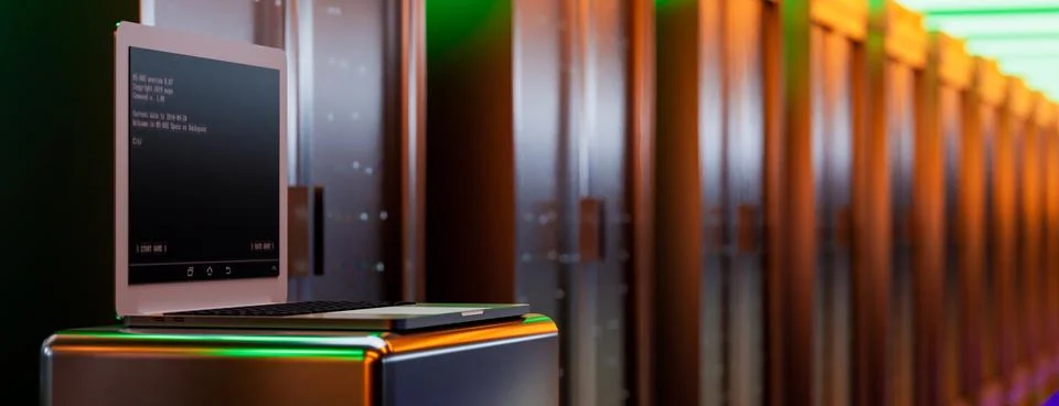 Servers. Servers room data center. Backup, mining, hosting, mainframe, farm and Illustrazione stock