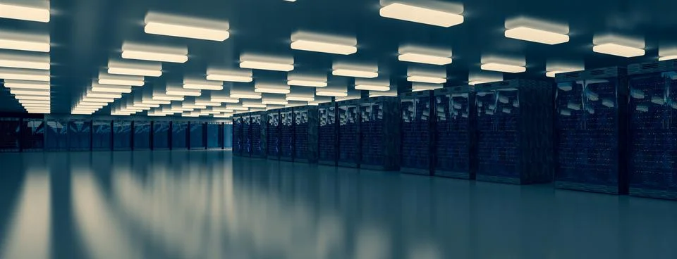 Servers. Servers room data center. Backup, mining, hosting, mainframe, farm and Illustrazione stock