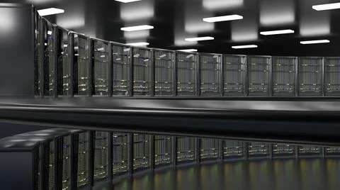 Servers. Servers room data center. Backup, mining, hosting, mainframe, farm and Illustrazione stock