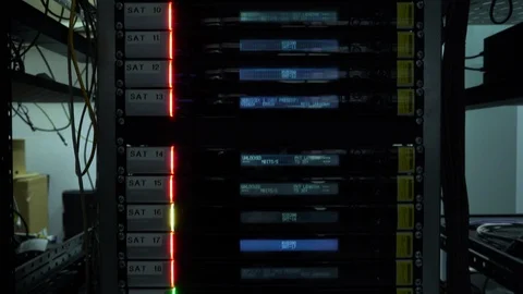 Servers for television broadcast close-up Stock Footage 112227687